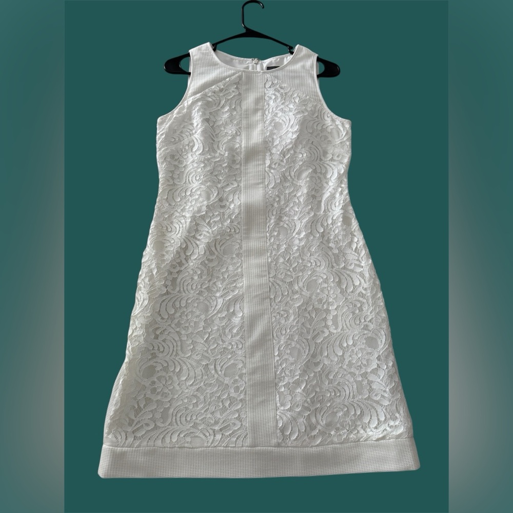 Vince Camuto Women’s Beige Lace Shift Dress Size:8